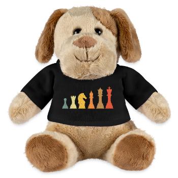 Schach Evolution Vintage Retro - MiniFeet® Hund Helge - Schwarz - Vorne