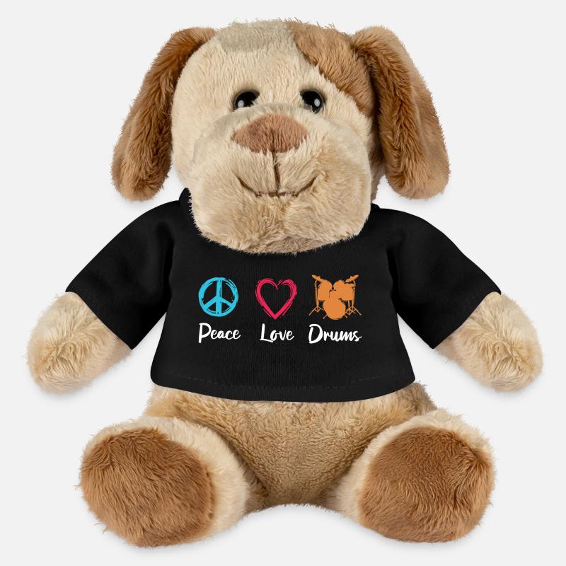 Frieden Liebe Schlagzeug - MiniFeet® Hund Helge - Schwarz