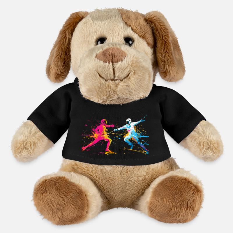 Buntes Fechten Fechter - MiniFeet® Hund Helge - Schwarz