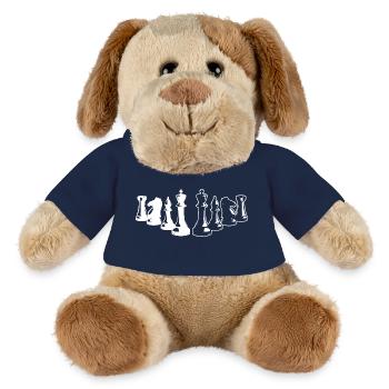 Échiquier minimaliste Chess Silhouette - Chien en peluche Helge MiniFeet® - bleu marine - Devant