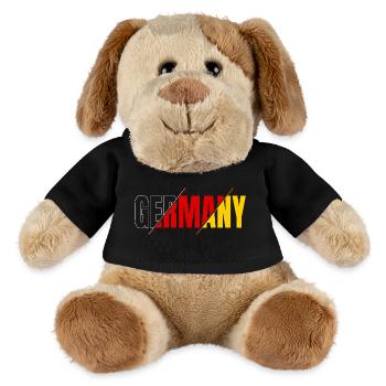 Germany Schriftzug Schwarz Rot Gold Deutschland - MiniFeet® Hund Helge - Schwarz - Vorne