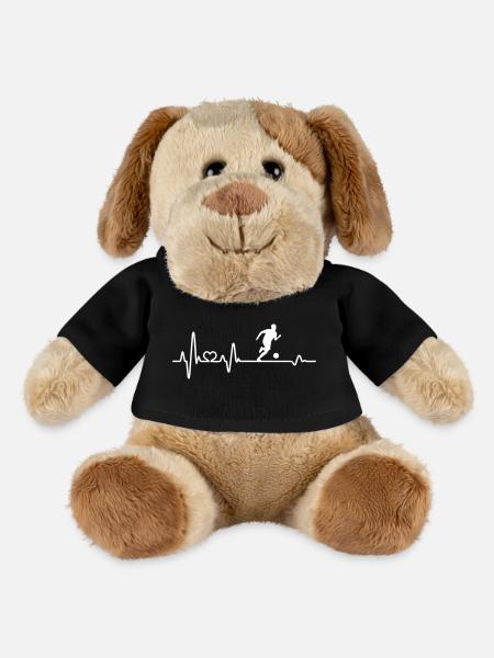 Football club de football joueur de football pulsation électrocardiogramme - Chien en peluche Helge MiniFeet® - noir