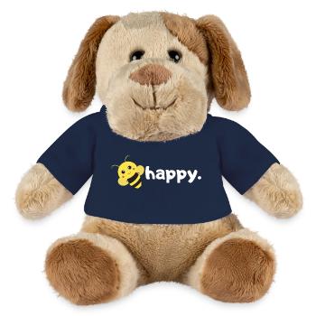 Abeille heureuse. Sois heureux. |conception d’abeille de jeu de mots drôle| - Chien en peluche Helge MiniFeet® - bleu marine - Devant