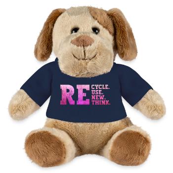 Recyceln Reuse Renew Rethink umweltfreundliche Ökologie recyceln - MiniFeet® Hund Helge - French Navy - Vorne