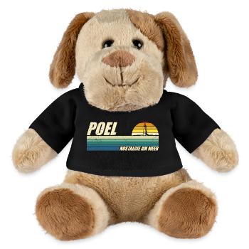 Ostsee POEL NOSTALGIE AM MEER Retro Lustig - MiniFeet® Hund Helge - Schwarz - Vorne