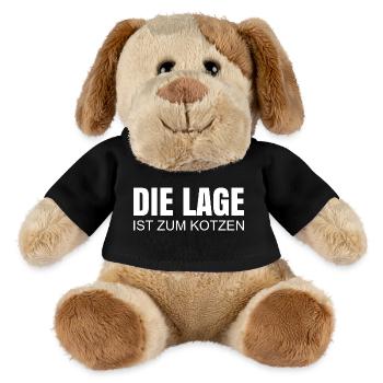 Die Lage ist zum kotzen - MiniFeet® Hund Helge - Schwarz - Vorne