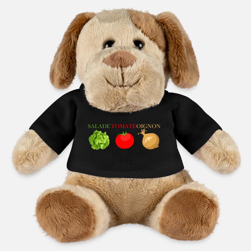 salade tomate oignon - Chien en peluche Helge MiniFeet® - noir