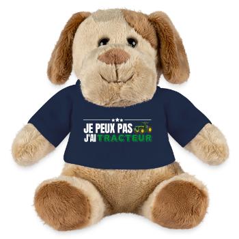 Je Peux Pas J'Ai Tracteur - Chien en peluche Helge MiniFeet® - bleu marine - Devant