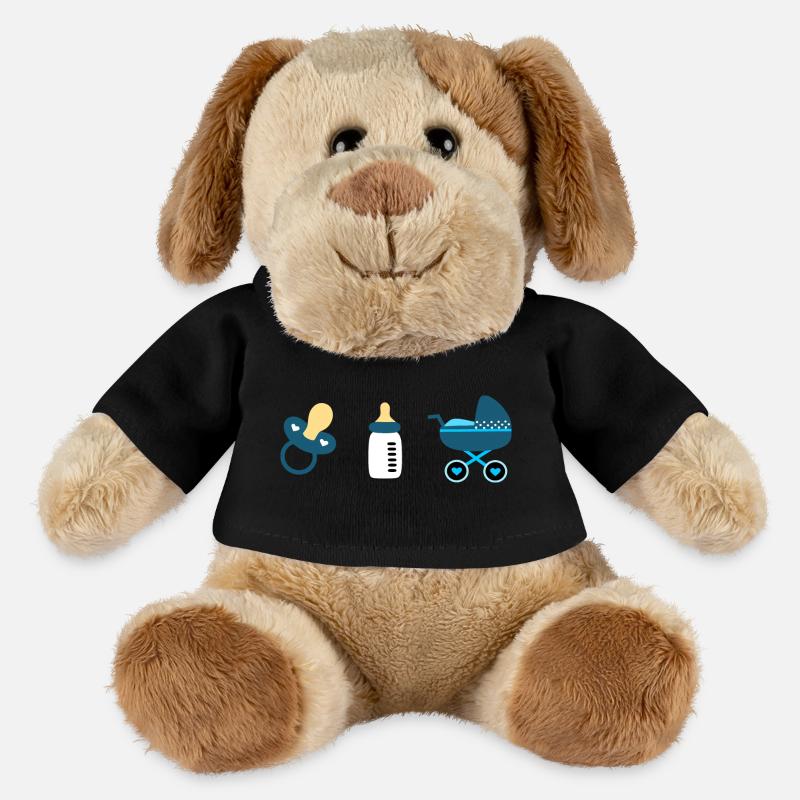 Baby Geburt 2025 Geschenk Geschenkidee - MiniFeet® Hund Helge - Schwarz