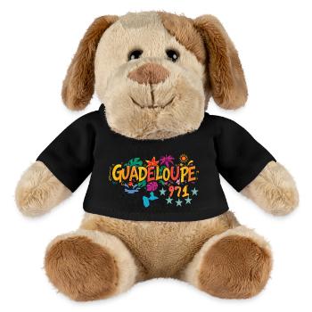 Carte de la Guadeloupe 971 - idee cadeau souvenir - Chien en peluche Helge MiniFeet® - noir - Devant