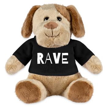 Conception typographique de musique rave - Chien en peluche Helge MiniFeet® - noir - Devant