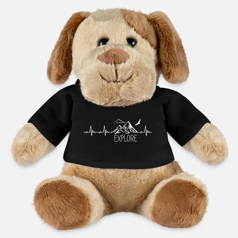 Explore Mountain Mountain Heartbeat Frequency Pulse ECG - MiniFeet® Dog Helge - black