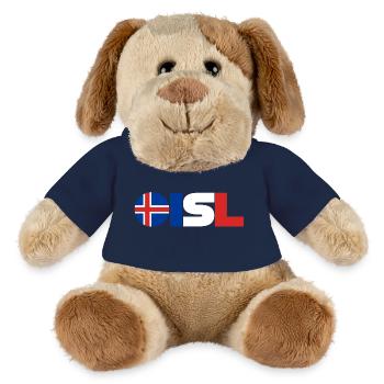 Islande - Chien en peluche Helge MiniFeet® - bleu marine - Devant