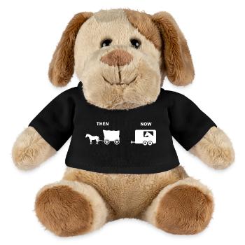 Lustiges Pferd Kutsche Parodie Historisches Design - MiniFeet® Hund Helge - Schwarz - Vorne