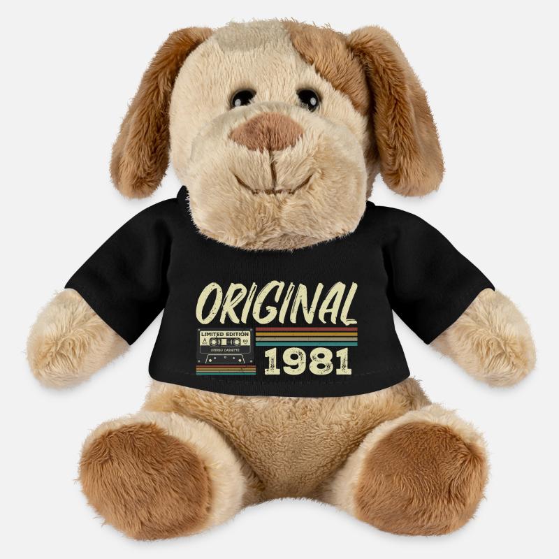 Original 1981 Retro Geburtstagsgeschenk Geboren 1981 - MiniFeet® Hund Helge - Schwarz