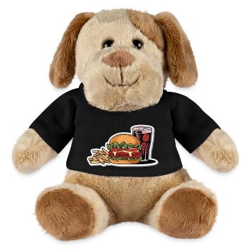HAMBURGER FAST FOOD SNACK BUN BURGER - MiniFeet® Hund Helge - Schwarz - Vorne