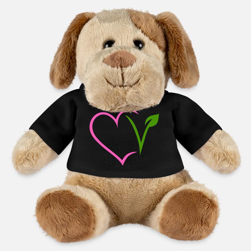 Vegan Herz - MiniFeet® Hund Helge - Schwarz