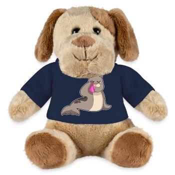 Mouchoir de sceau - Chien en peluche Helge MiniFeet® - bleu marine - Devant