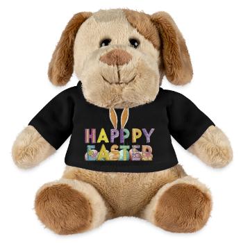Osterhasen-Design mit bunten Buchstaben - MiniFeet® Hund Helge - Schwarz - Vorne
