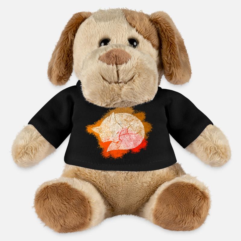 Renard Zentangle - Chien en peluche Helge MiniFeet® - noir
