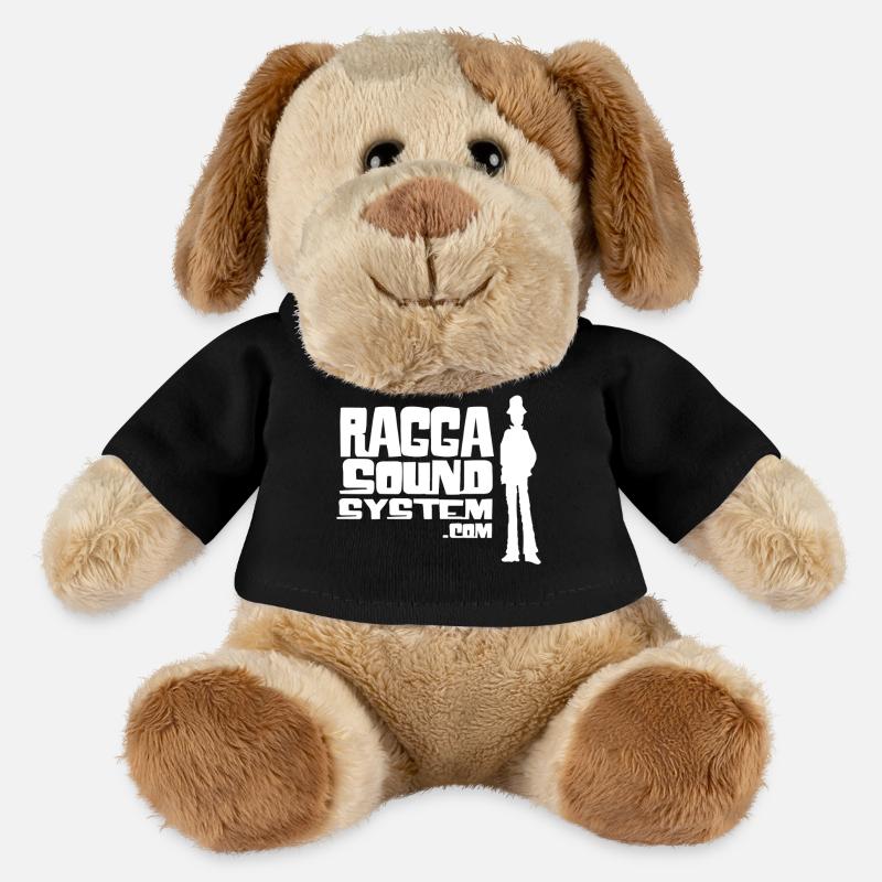 ragga-sound-system-logo-W - Chien en peluche Helge MiniFeet® - noir