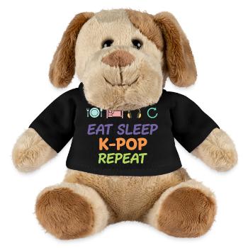 Eat Sleep K-Pop Repeat Korean Pop Music Life - MiniFeet® Dog Helge - black - Front