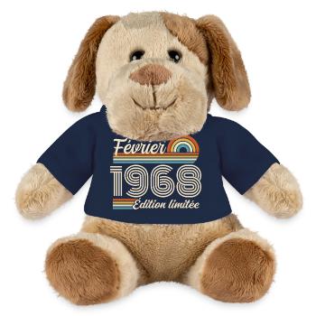 Nées en Février 1968 | 58ème Anniversaire - Chien en peluche Helge MiniFeet® - bleu marine - Devant