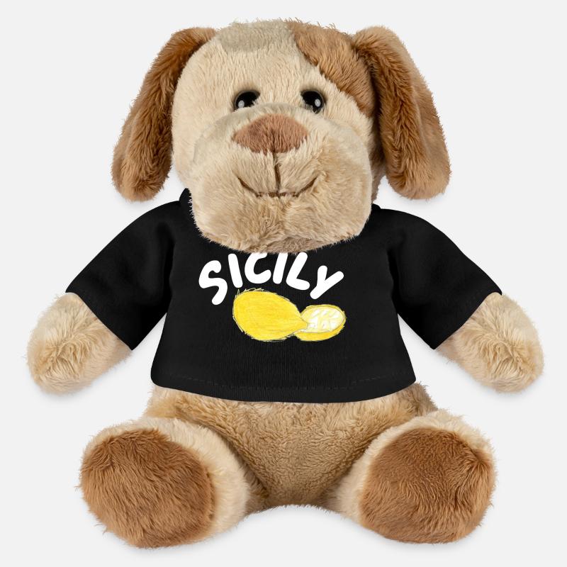 Sicily Lemons Illustration - Sicily - MiniFeet® Dog Helge - black