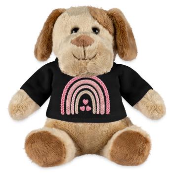 Regenbogen Rosa Strickmuster - MiniFeet® Hund Helge - Schwarz - Vorne