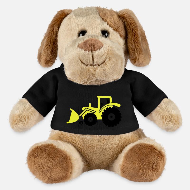 Tractor front loader Bulldog wheel loader with - Chien en peluche Helge MiniFeet® - noir