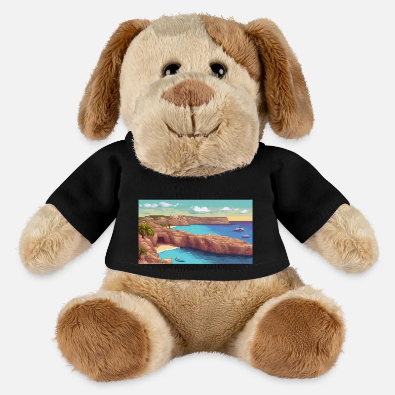 Comino Island, Malta - Pixel Art - MiniFeet® Dog Helge - black