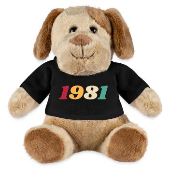 1981 Geschenk 1981 Geburtstag 1981 Rückblick 1981 - MiniFeet® Hund Helge - Schwarz - Vorne
