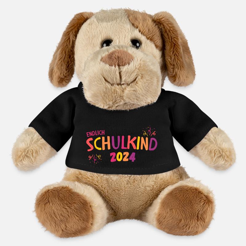 Einschulung Mädchen Geschenk Erster Schultag Pink - MiniFeet® Hund Helge - Schwarz