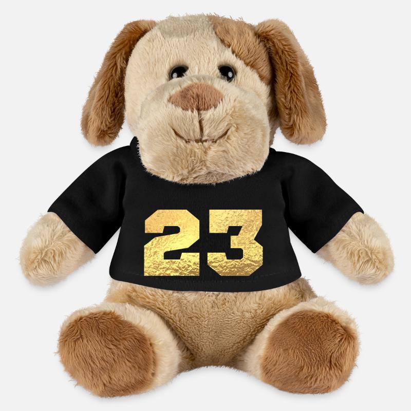 Numéro 23 paillettes doré - 23e anniversaire - Chien en peluche Helge MiniFeet® - noir