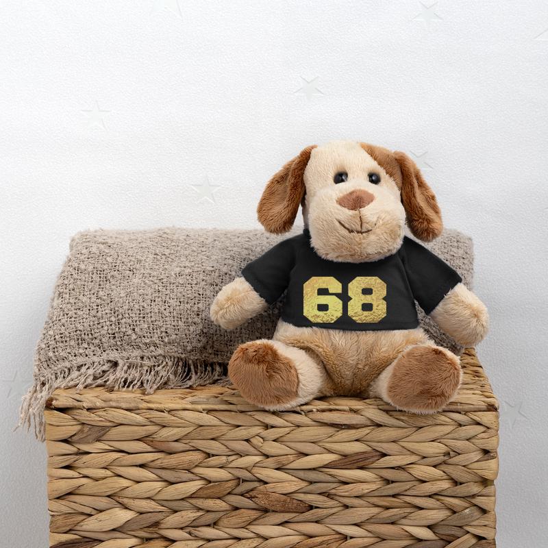 Nummer 68 Gold Glitter - 68. Jahrestag MiniFeet® Hund Helge