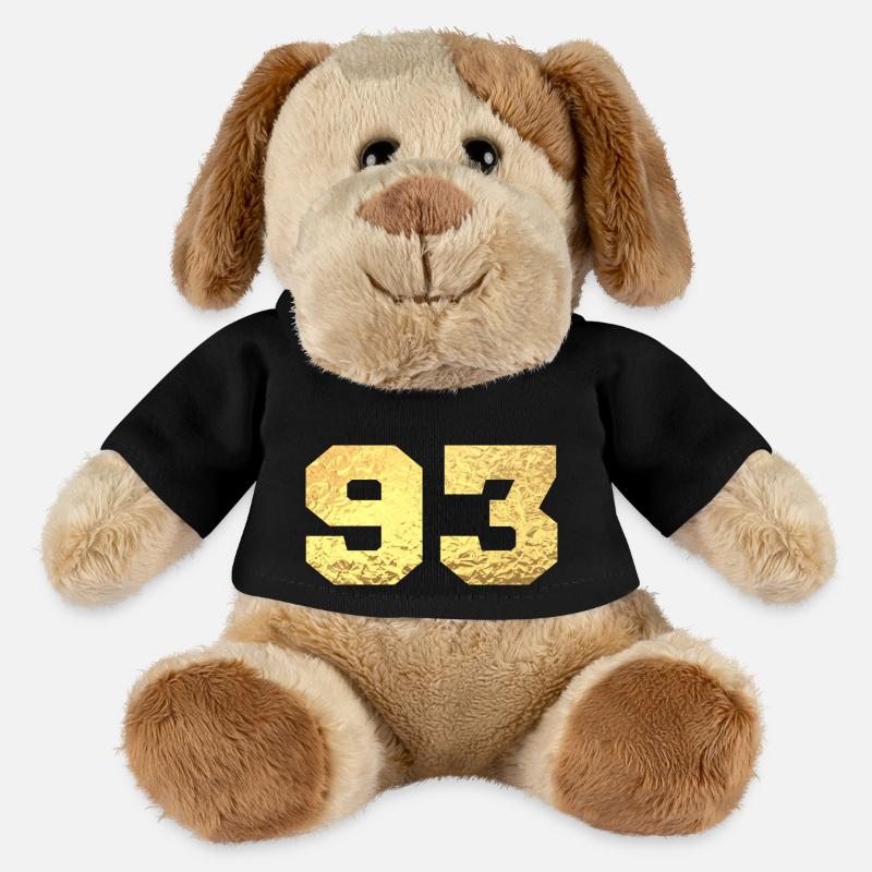 Nummer 93 Gold Glitter - 93. Jahrestag - MiniFeet® Hund Helge - Schwarz