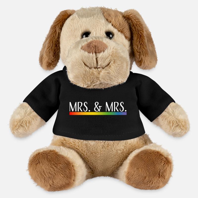 Regenbogenstreifen Mrs und Mrs weiss - MiniFeet® Hund Helge - Schwarz