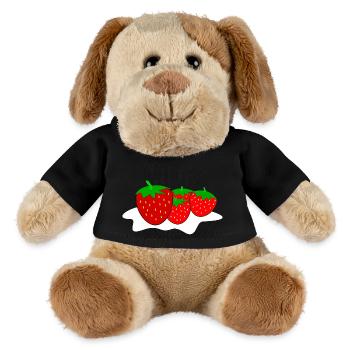 Strawberries with whipped cream - MiniFeet® Dog Helge - black - Front