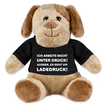 Je ne travaille pas sous pression - Chien en peluche Helge MiniFeet® - noir - Devant