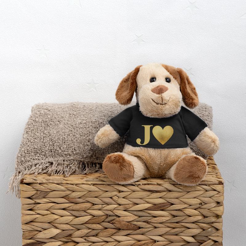 Buchstabe j Goldenes Herz MiniFeet® Hund Helge