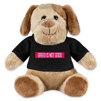 Greed Is Not Good Antikapitalismus Aussage Protest - MiniFeet® Hund Helge - Schwarz - Vorne