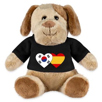 South Korea Spain Flag Heart - MiniFeet® Dog Helge - black - Front