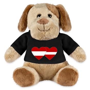 Austria Latvia Flag Heart - MiniFeet® Dog Helge - black - Front