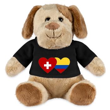 Switzerland Colombia Flag Heart - MiniFeet® Dog Helge - black - Front