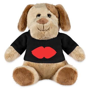 Lippen Lippe Symbol rot - MiniFeet® Hund Helge - Schwarz - Vorne