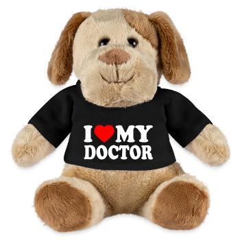 I love my doctor - Chien en peluche Helge MiniFeet® - noir - Devant