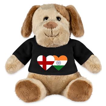Angleterre Inde Drapeau Coeur - Chien en peluche Helge MiniFeet® - noir - Devant