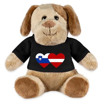 Slovenia Latvia Flag Heart - MiniFeet® Dog Helge - black - Front
