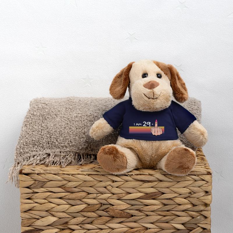 Ich bin 29 + 1 Mittelfinger-Shirt Ich bin 29 plus, MiniFeet® Hund Helge