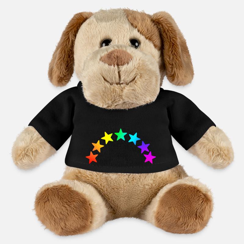 bunte Sterne - Regenbogen Farbverlauf - MiniFeet® Hund Helge - Schwarz